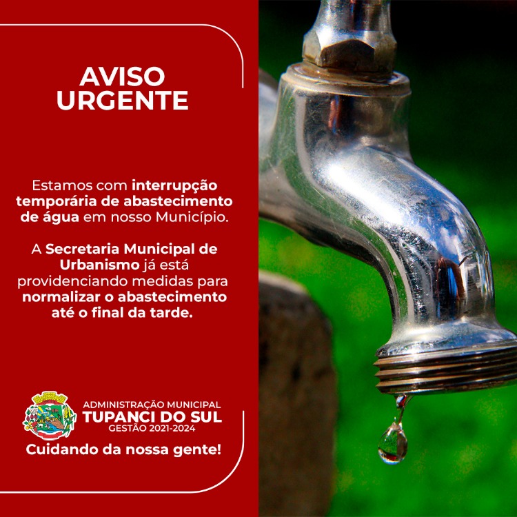 Interrupção Temporária de Abastecimento de Água